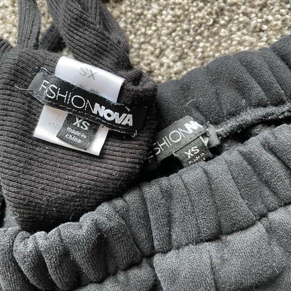 Fashion Nova Shorts Crop Top Set Black - Picture 9 of 9